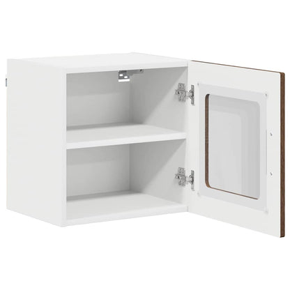 vidaXL Wall Glass Cabinet LUCCA 2 pcs Brown Oak Engineered Wood 6
