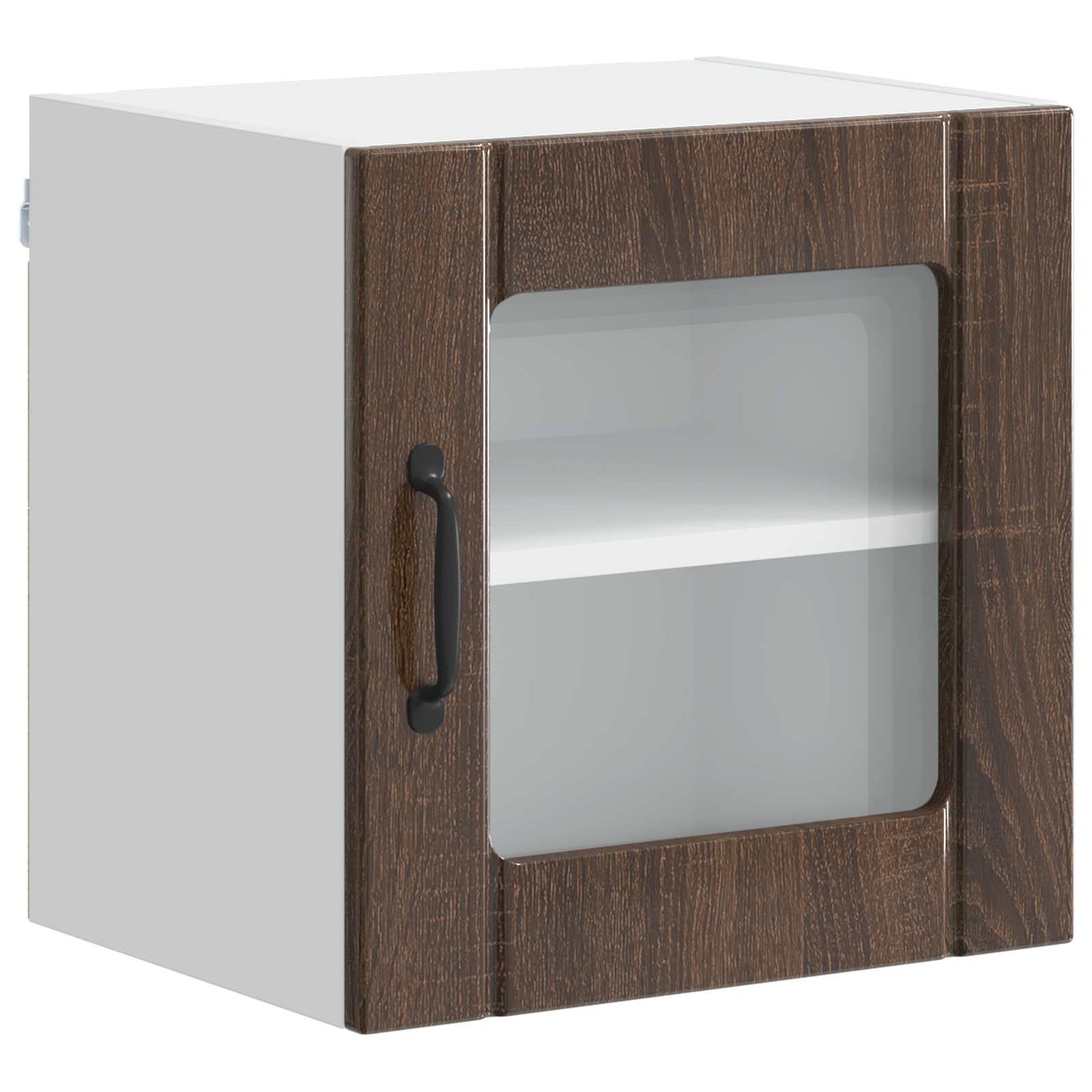 vidaXL Wall Glass Cabinet LUCCA 2 pcs Brown Oak Engineered Wood 5