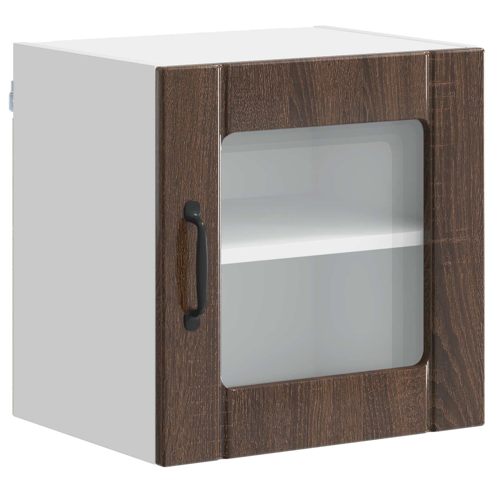 vidaXL Wall Glass Cabinet LUCCA 2 pcs Brown Oak Engineered Wood 5