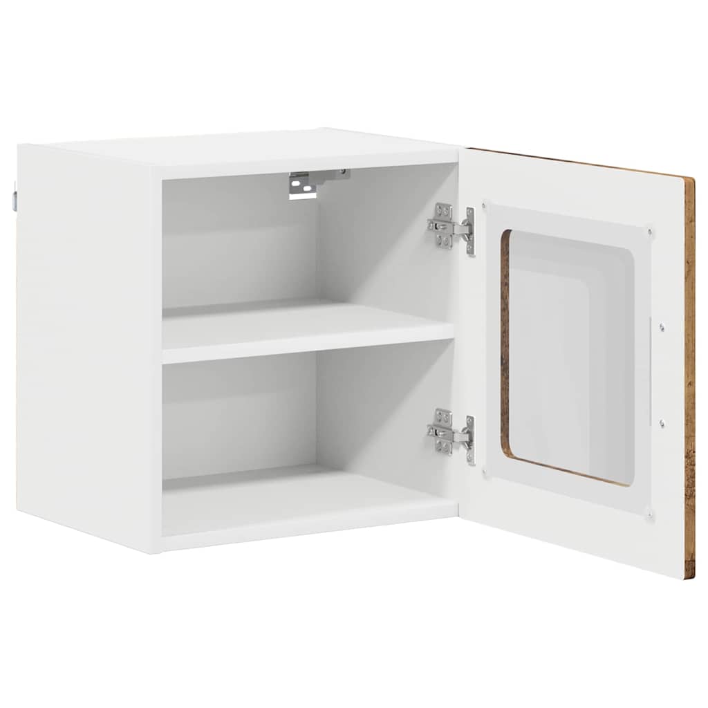 vidaXL Wall Glass Cabinet LUCCA 2 pcs Old Wood Engineered Wood 6