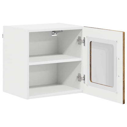 vidaXL Wall Glass Cabinet LUCCA 2 pcs Old Wood Engineered Wood 6