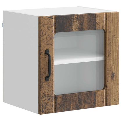 vidaXL Wall Glass Cabinet LUCCA 2 pcs Old Wood Engineered Wood 5