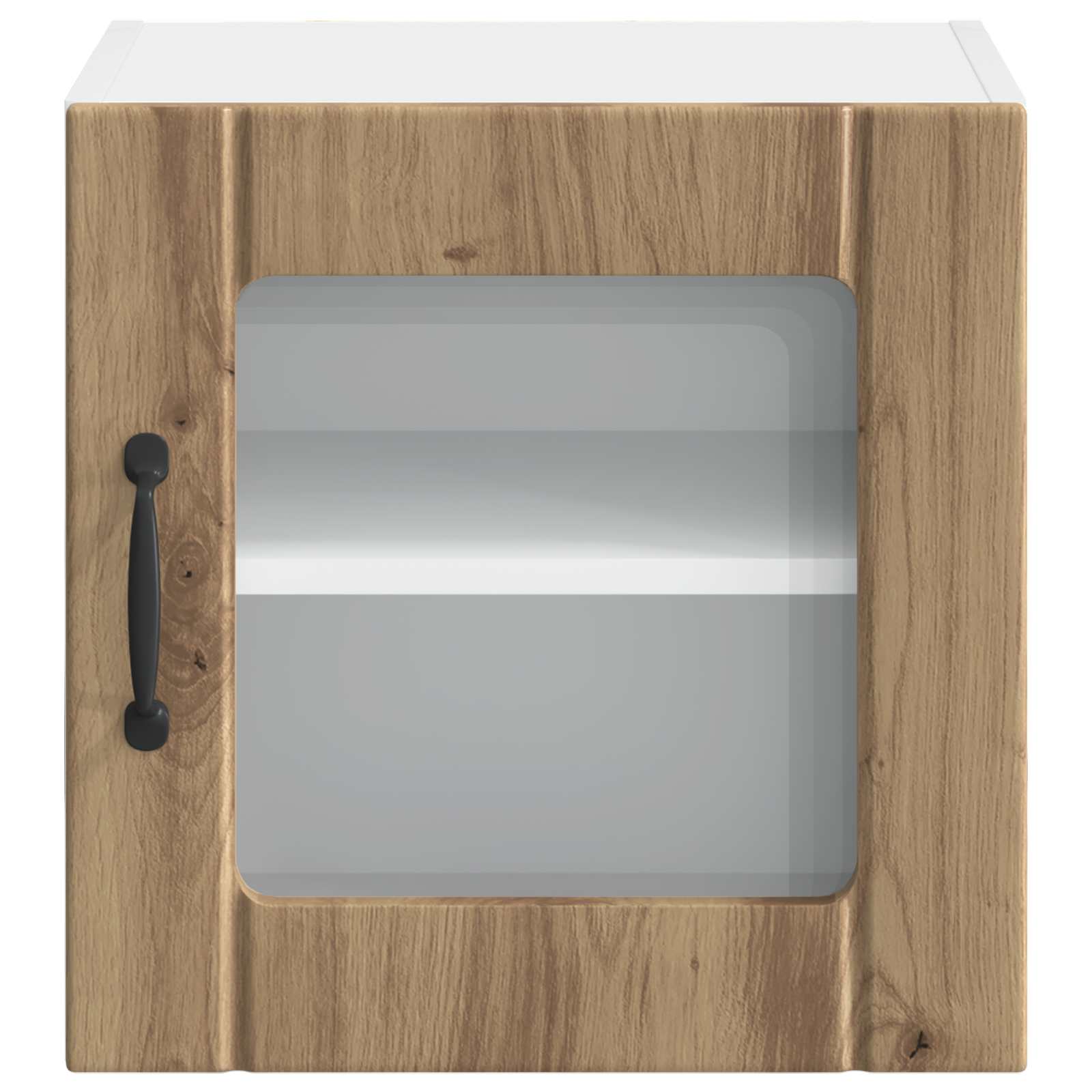 vidaXL Wall Glass Cabinet LUCCA 2 pcs Artisan Oak Engineered Wood 6