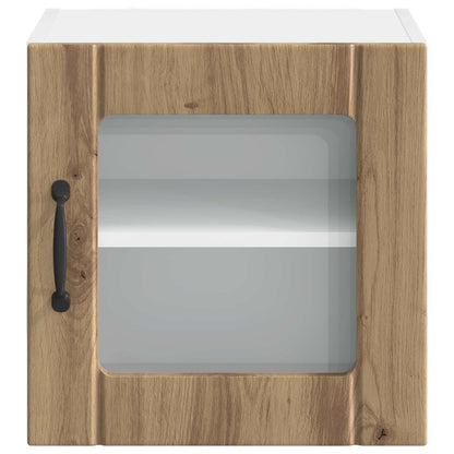 vidaXL Wall Glass Cabinet LUCCA 2 pcs Artisan Oak Engineered Wood 6