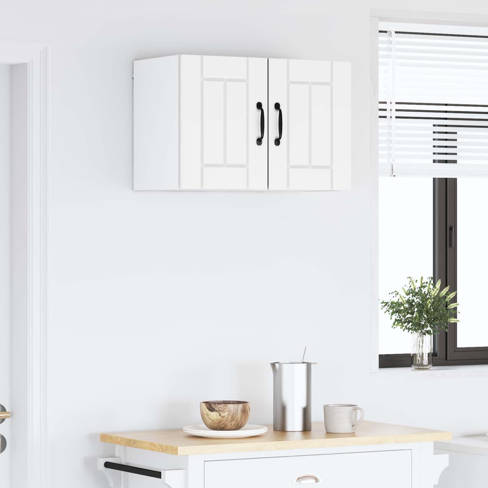 vidaXL Wall Cabinet LUCCA 2 pcs White Engineered Wood 4