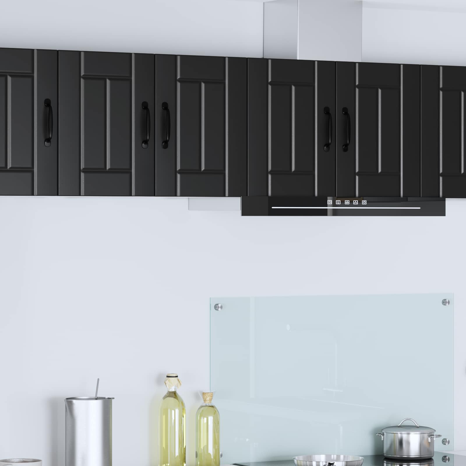 vidaXL Wall Cabinet LUCCA 2 pcs Black Engineered Wood 1