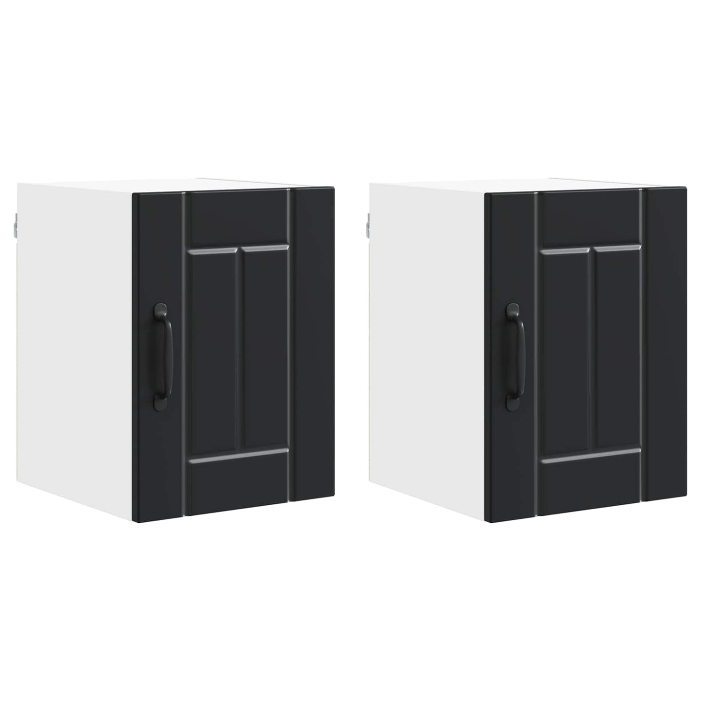 vidaXL Wall Cabinet LUCCA 2 pcs Black Engineered Wood 2