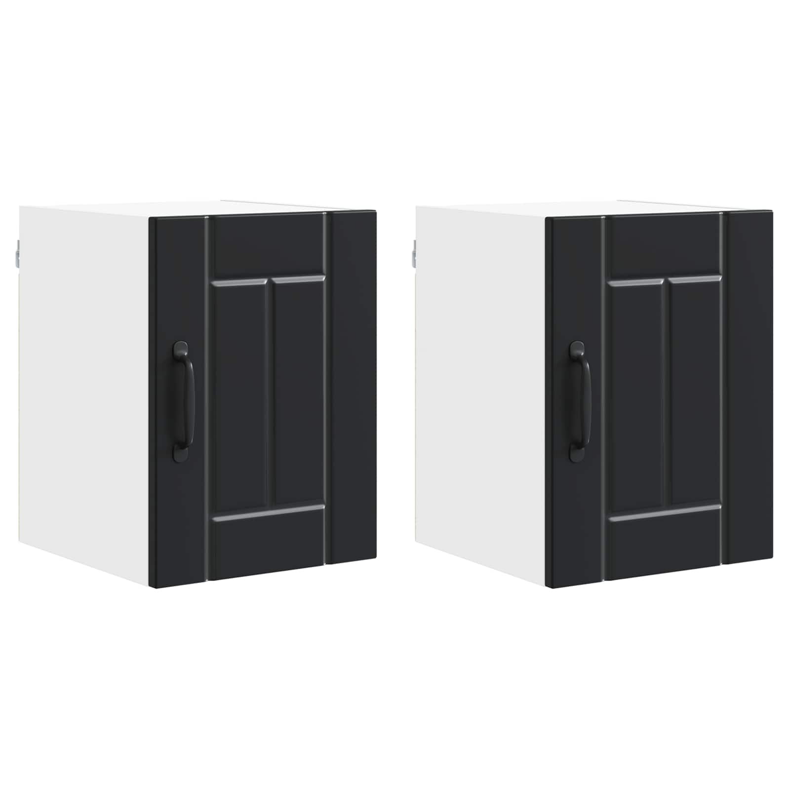 vidaXL Wall Cabinet LUCCA 2 pcs Black Engineered Wood 2