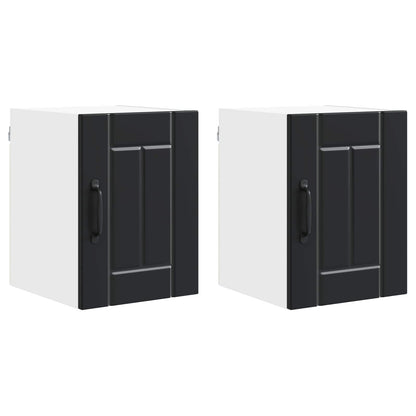 vidaXL Wall Cabinet LUCCA 2 pcs Black Engineered Wood 2