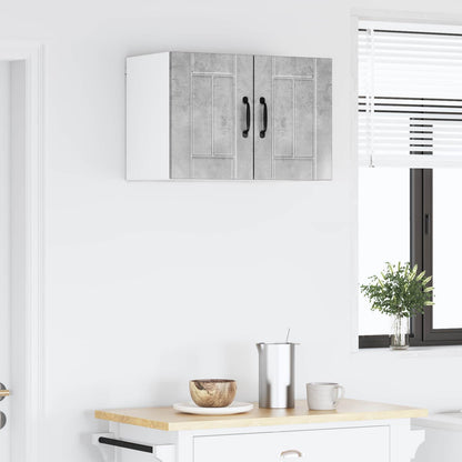 vidaXL Wall Cabinet LUCCA 2 pcs Concrete Grey Engineered Wood 4