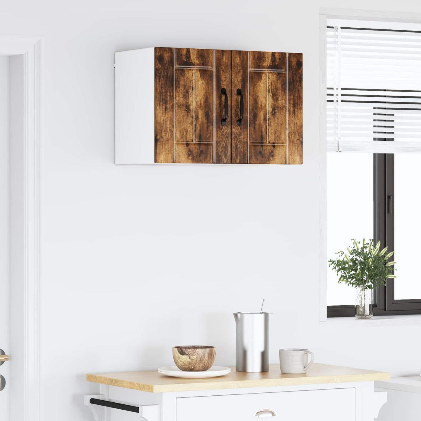 vidaXL Wall Cabinet LUCCA 2 pcs Smoked Oak Engineered Wood 4
