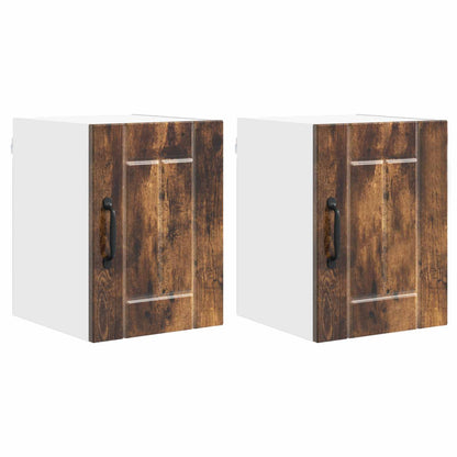 vidaXL Wall Cabinet LUCCA 2 pcs Smoked Oak Engineered Wood 2