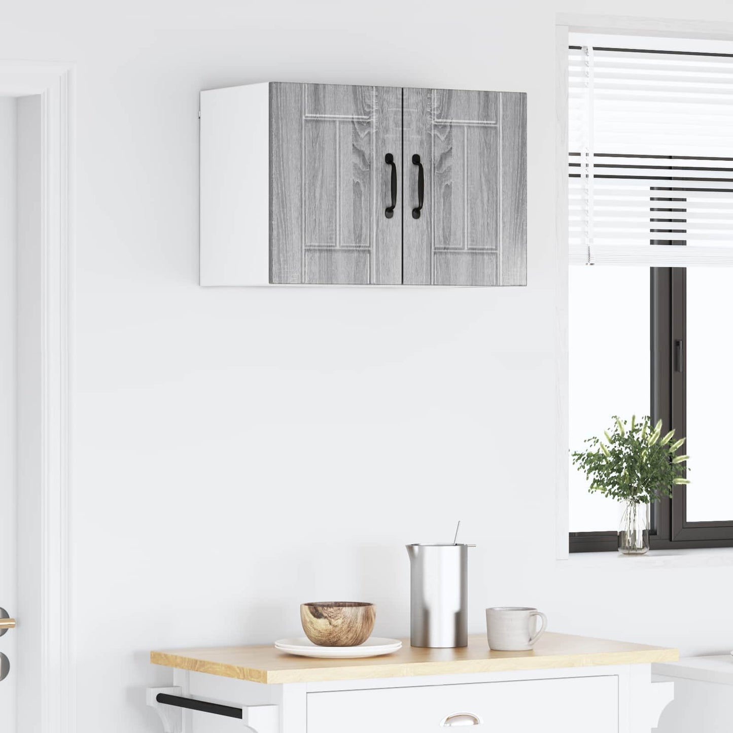vidaXL Wall Cabinet LUCCA 2 pcs Grey Sonoma Engineered Wood 4