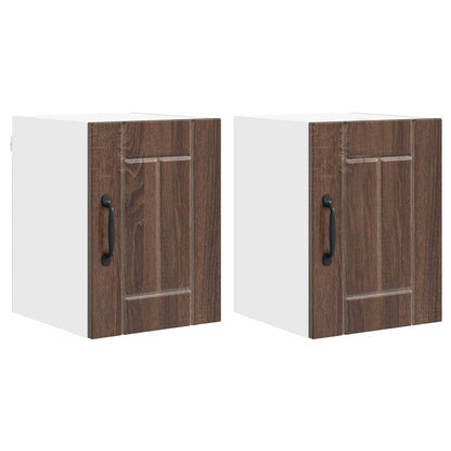 vidaXL Wall Cabinet LUCCA 2 pcs Brown Oak Engineered Wood 2