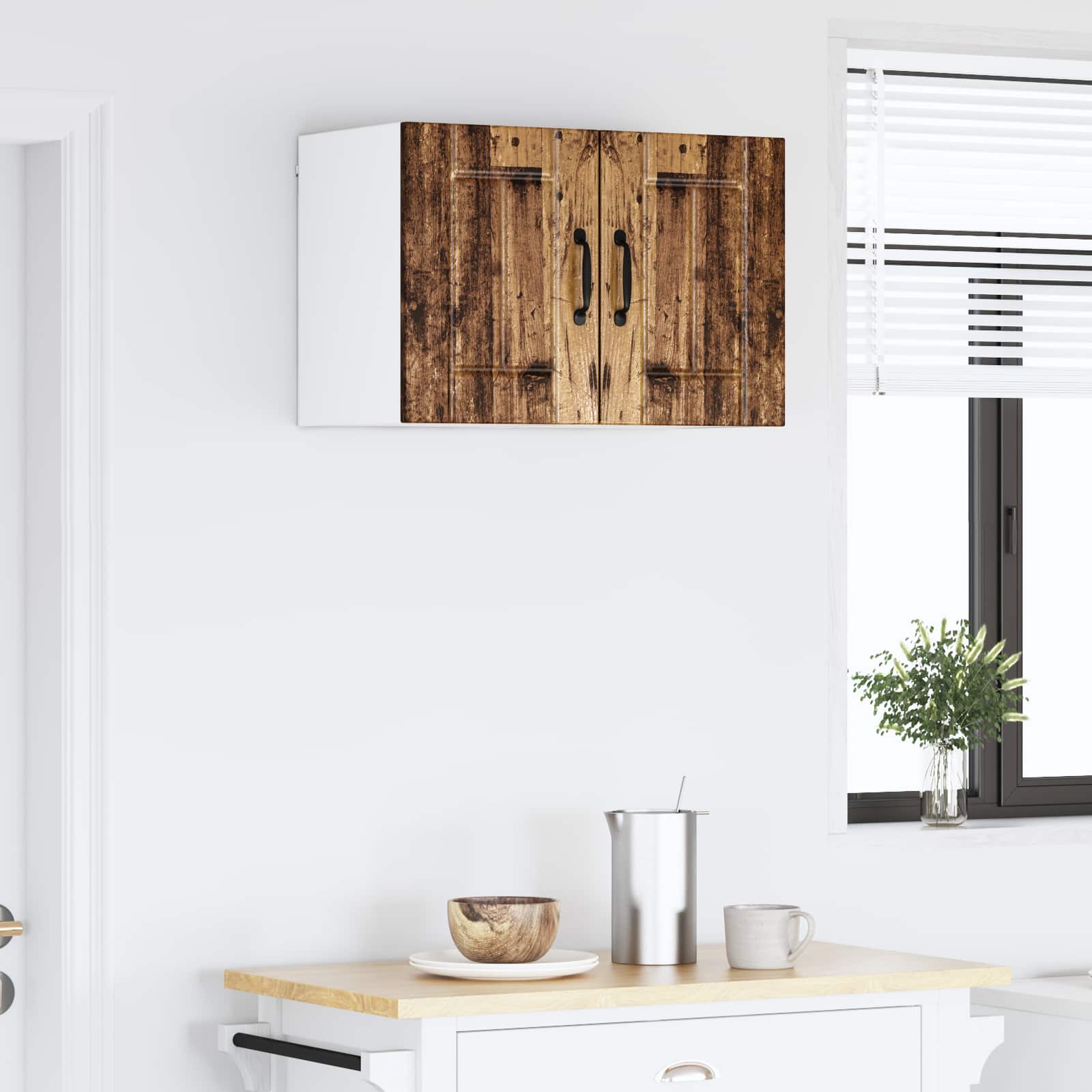 vidaXL Wall Cabinet LUCCA 2 pcs Old Wood Engineered Wood 1