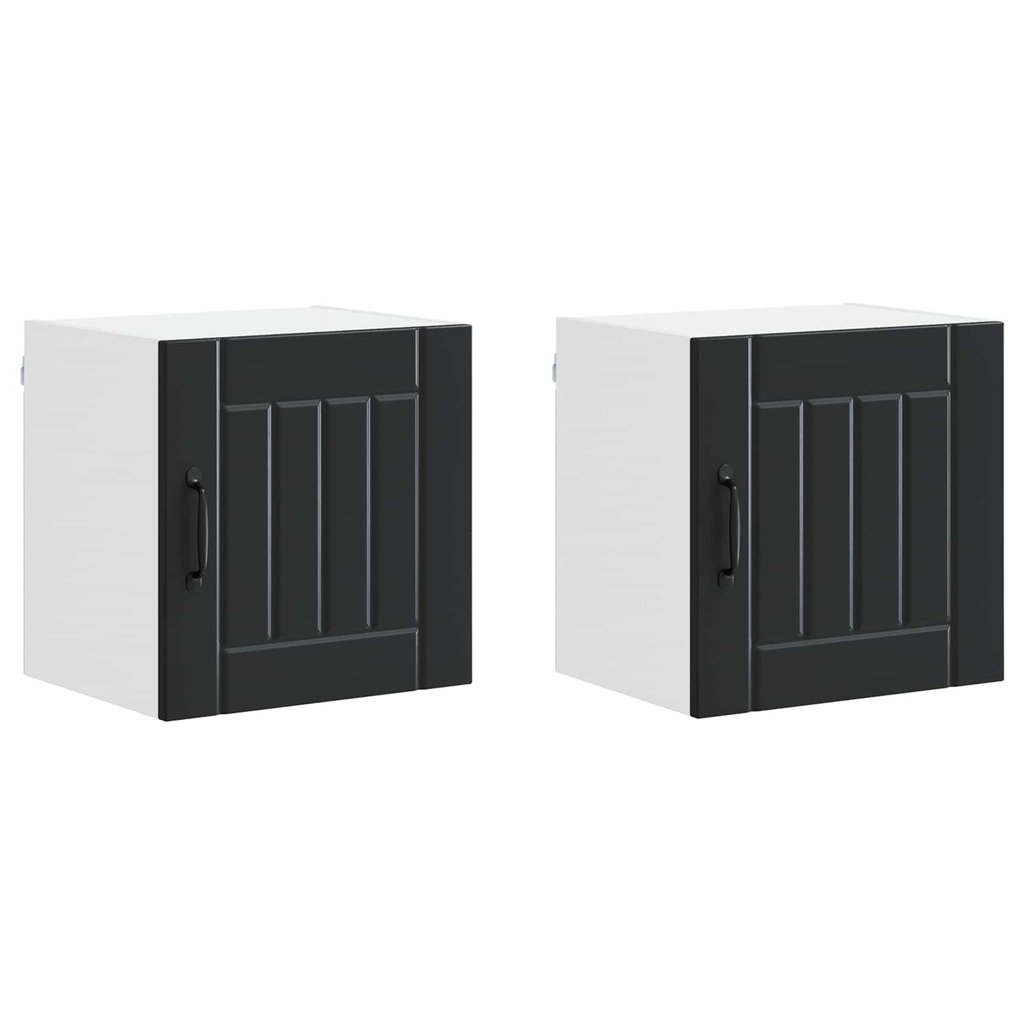 vidaXL Wall Cabinet LUCCA 2 pcs Black Engineered Wood 2