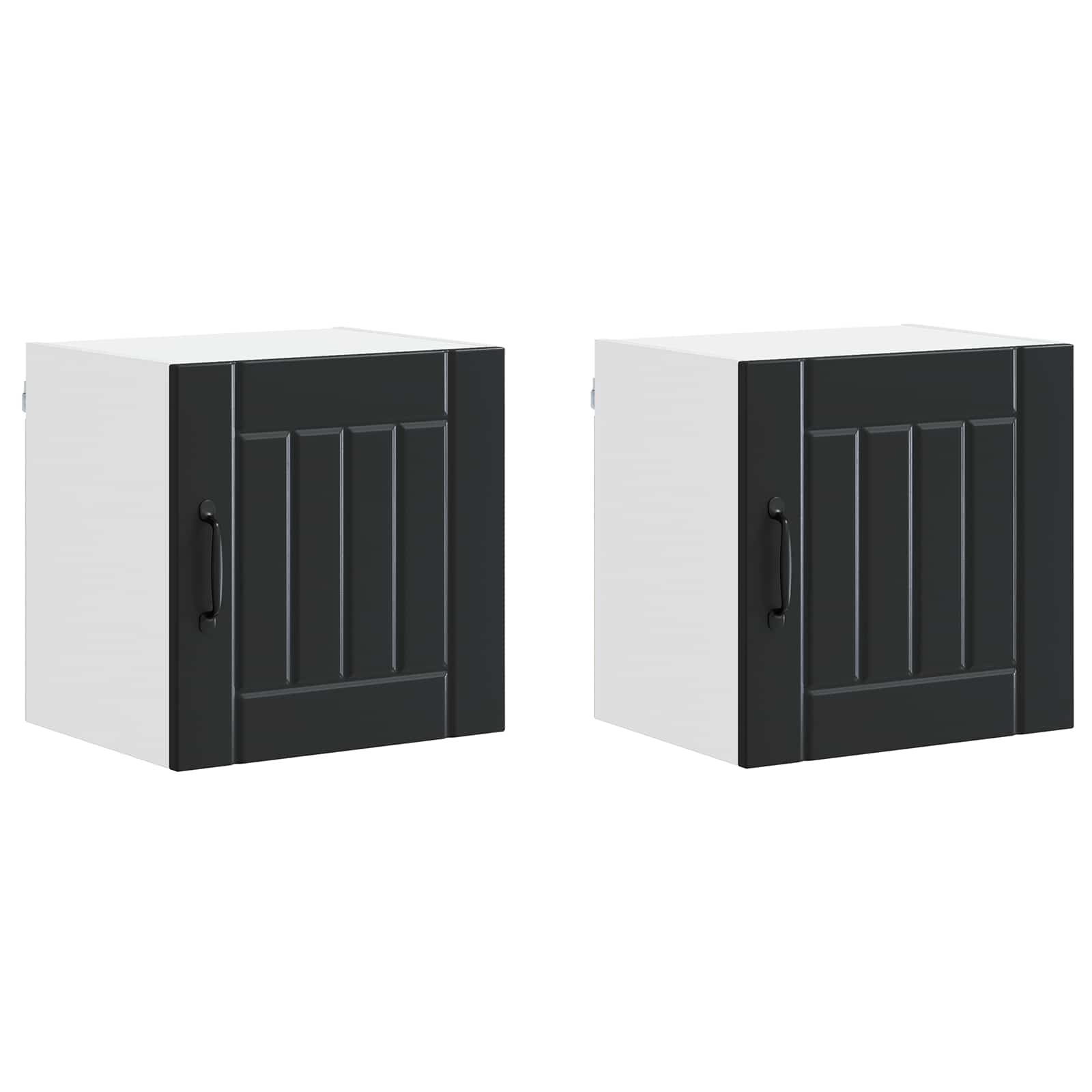 vidaXL Wall Cabinet LUCCA 2 pcs Black Engineered Wood 2