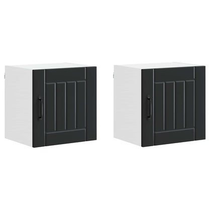 vidaXL Wall Cabinet LUCCA 2 pcs Black Engineered Wood 2