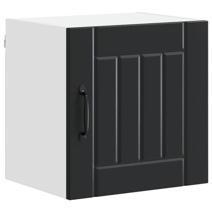 vidaXL Wall Cabinet LUCCA 2 pcs Black Engineered Wood 5