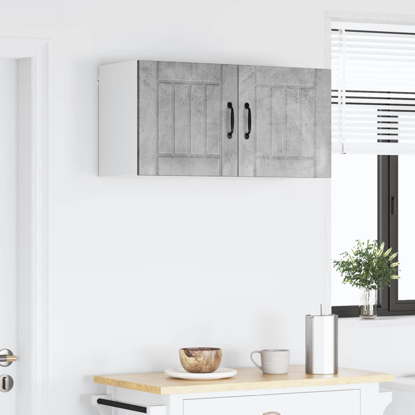 vidaXL Wall Cabinet LUCCA 2 pcs Concrete Grey Engineered Wood 4