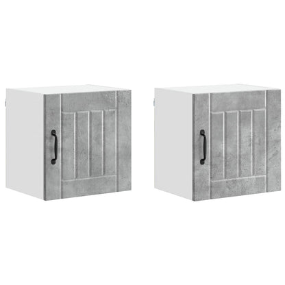 vidaXL Wall Cabinet LUCCA 2 pcs Concrete Grey Engineered Wood 2
