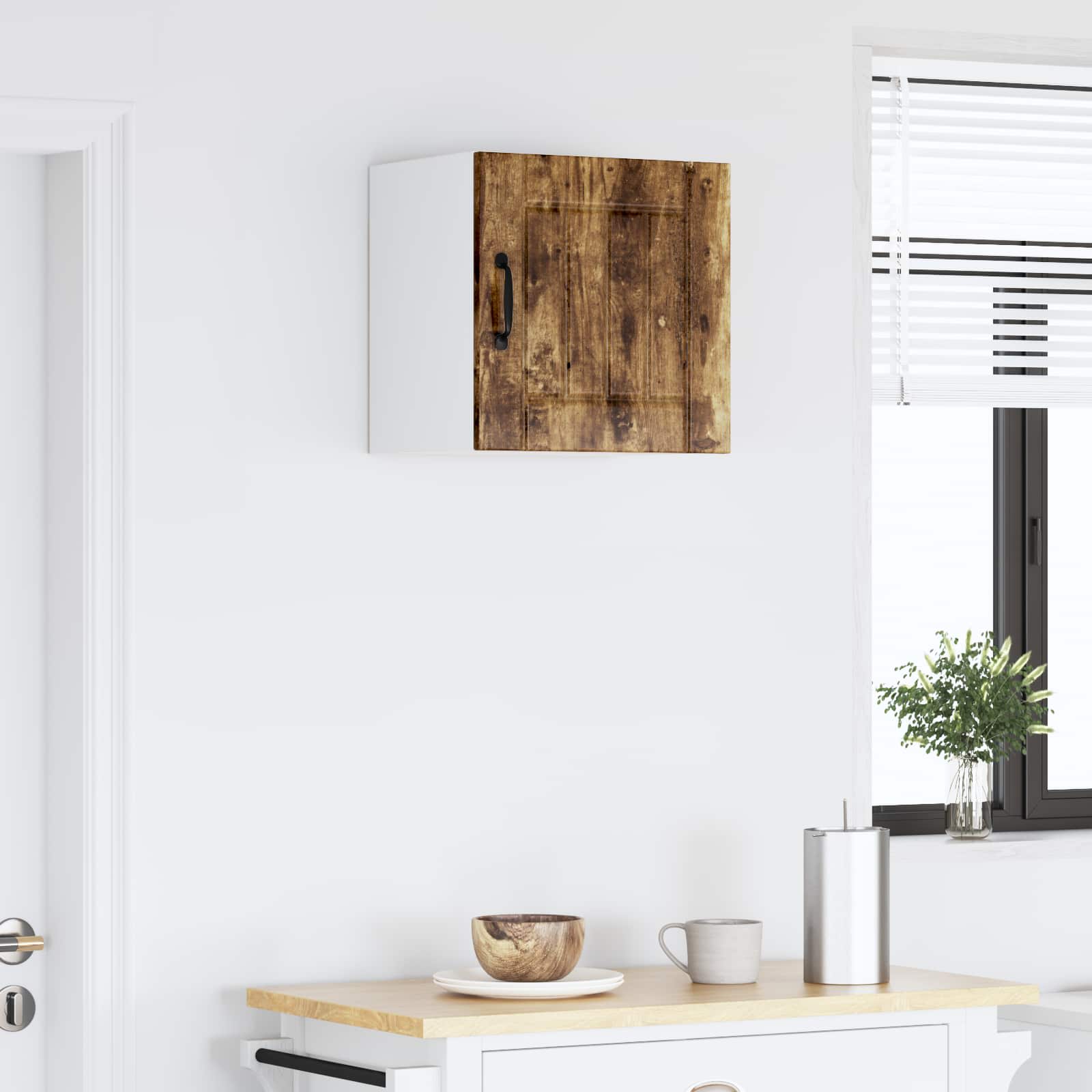 vidaXL Wall Cabinet LUCCA Smoked Oak 40 x 31 x 40 cm Engineered Wood 4
