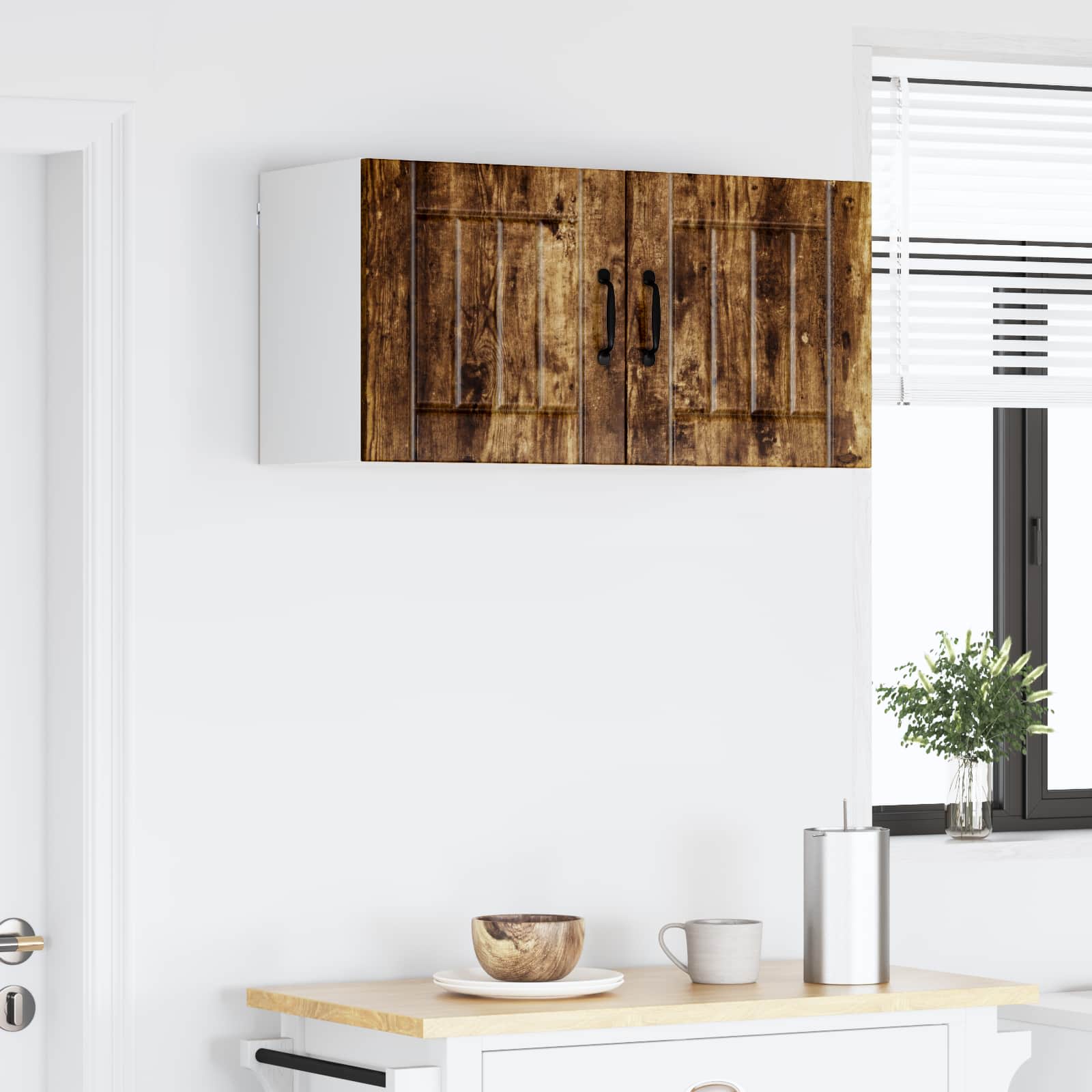 vidaXL Wall Cabinet LUCCA 2 pcs Smoked Oak Engineered Wood 4