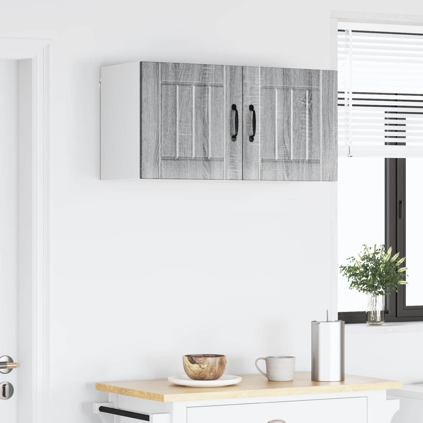vidaXL Wall Cabinet LUCCA 2 pcs Grey Sonoma Engineered Wood 4