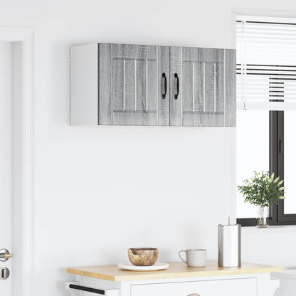 vidaXL Wall Cabinet LUCCA 2 pcs Grey Sonoma Engineered Wood 4