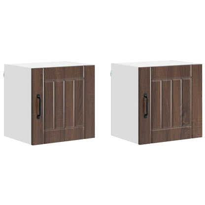 vidaXL Wall Cabinet LUCCA 2 pcs Brown Oak Engineered Wood 2