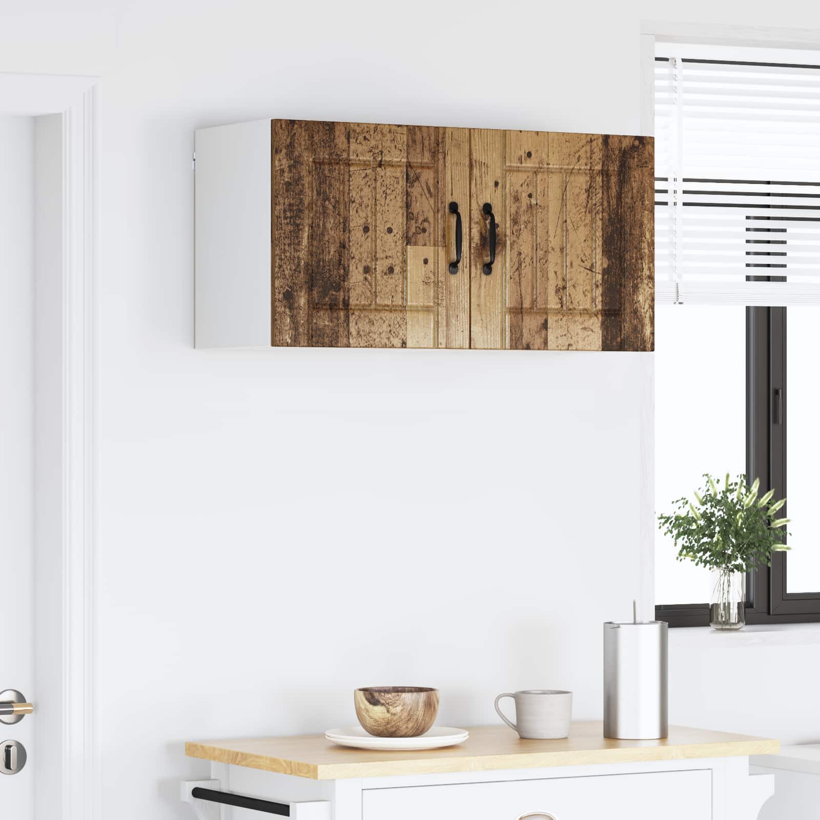 vidaXL Wall Cabinet LUCCA 2 pcs Old Wood Engineered Wood 4