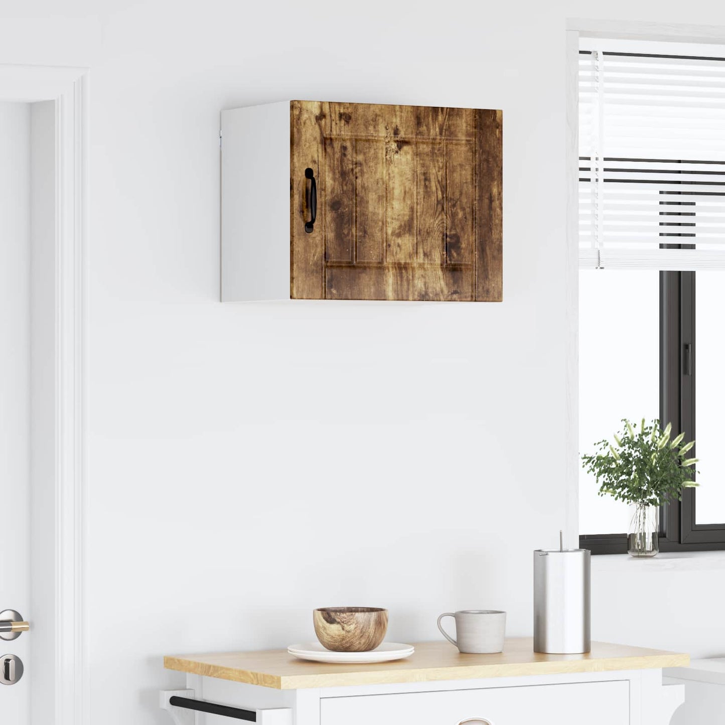 vidaXL Wall Cabinet LUCCA Smoked Oak 50 x 31 x 40 cm Engineered Wood 4