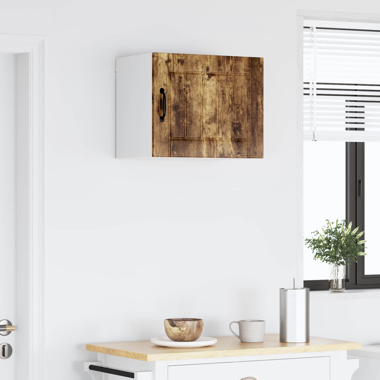 vidaXL Wall Cabinet LUCCA Smoked Oak 50 x 31 x 40 cm Engineered Wood 4
