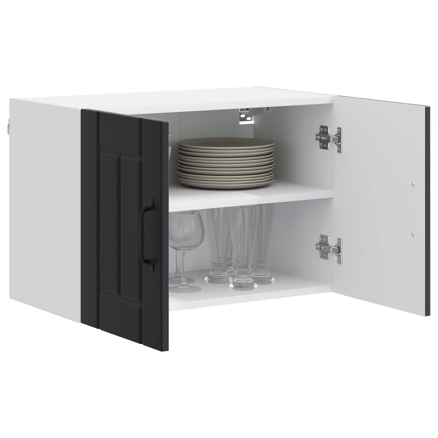 vidaXL Wall Cabinet LUCCA Black 60 x 31 x 40 cm Engineered Wood 3