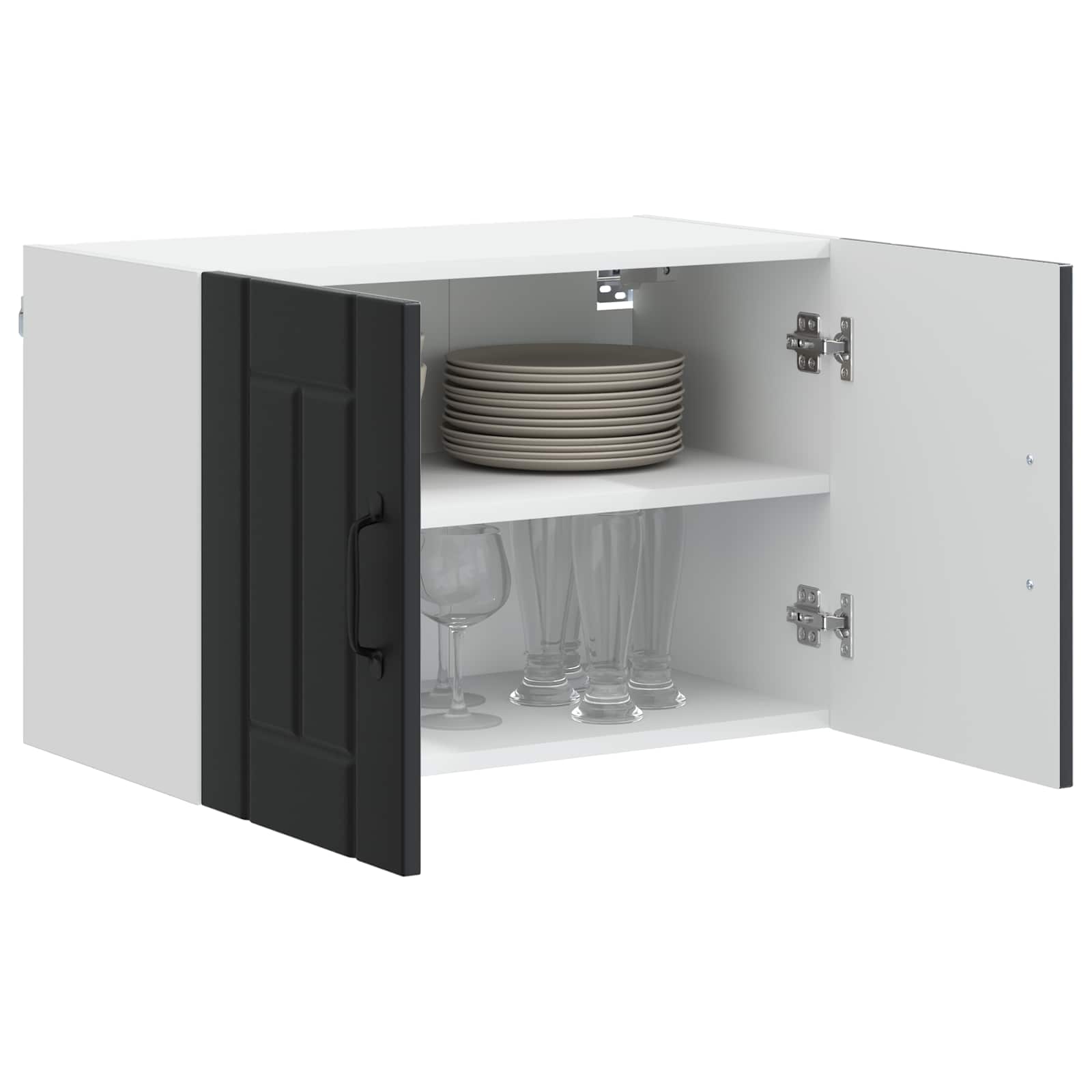 vidaXL Wall Cabinet LUCCA Black 60 x 31 x 40 cm Engineered Wood 3