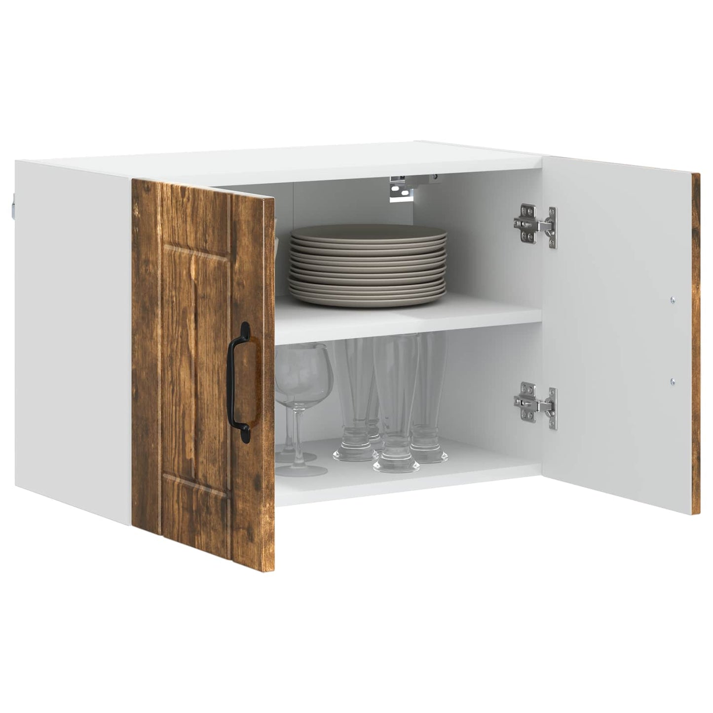 vidaXL Wall Cabinet LUCCA Smoked Oak 60 x 31 x 40 cm Engineered Wood 3