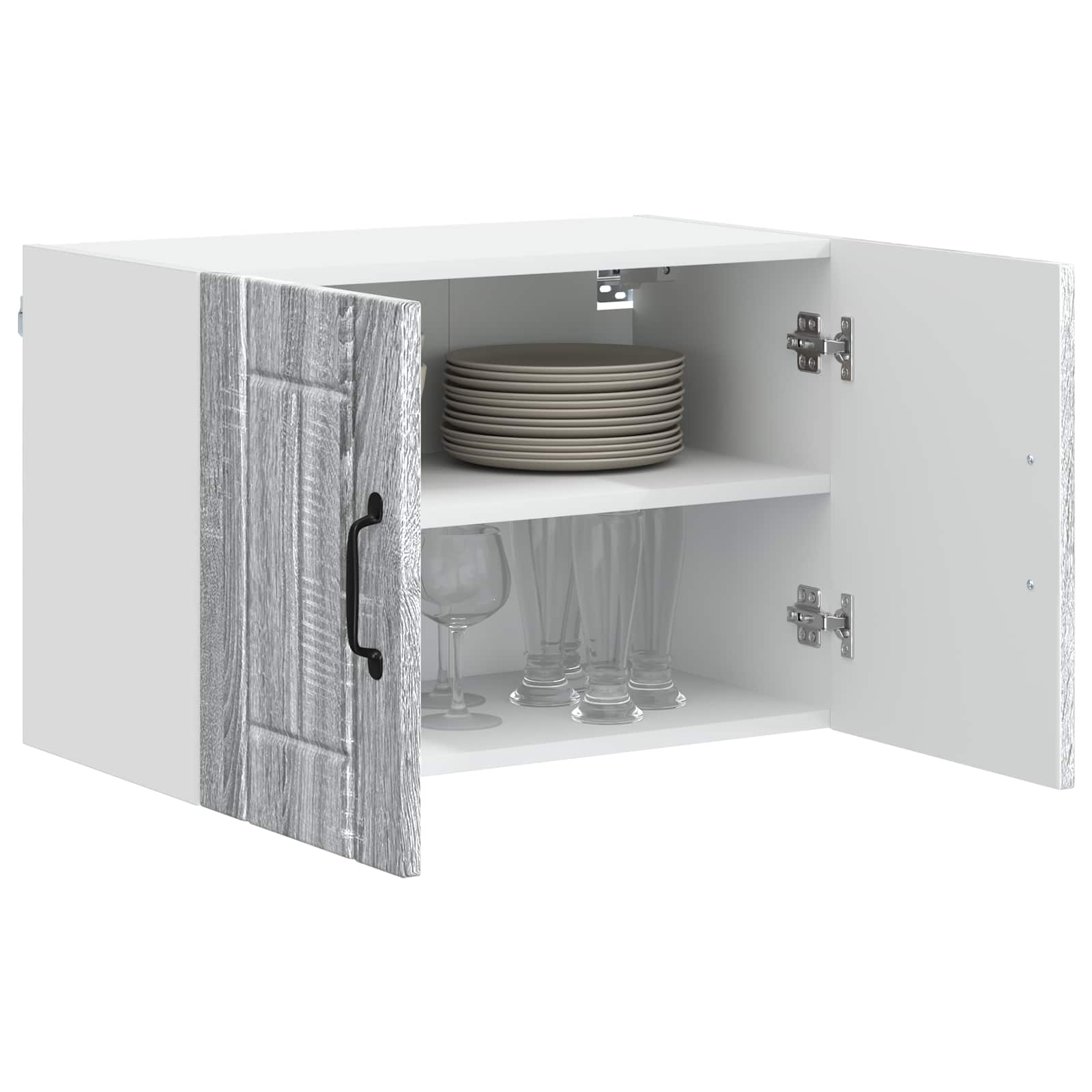 vidaXL Wall Cabinet LUCCA Grey Sonoma 60 x 31 x 40 cm Engineered Wood 3