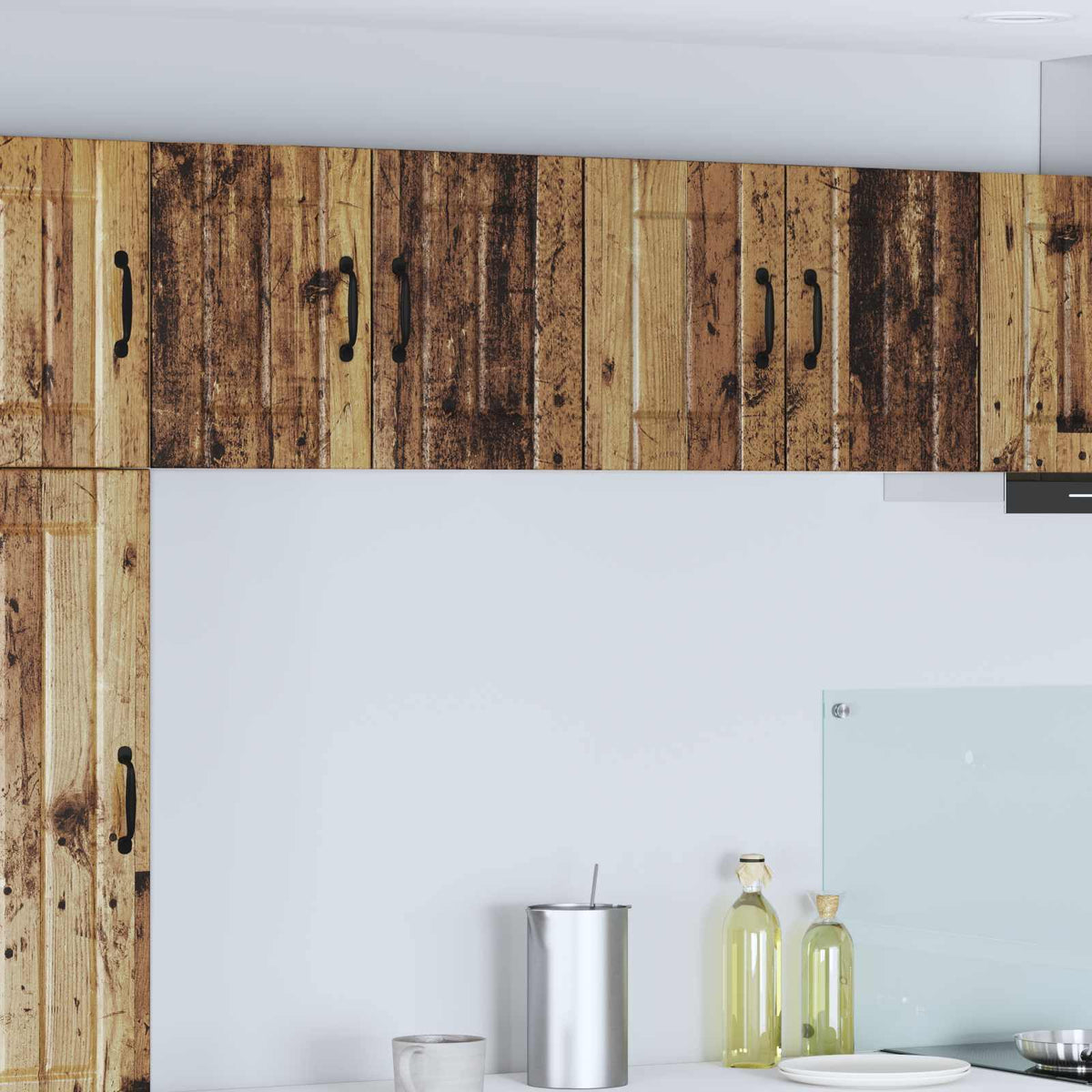 vidaXL Kitchen Wall Cabinet with Glass Door "Lucca" Old Wood