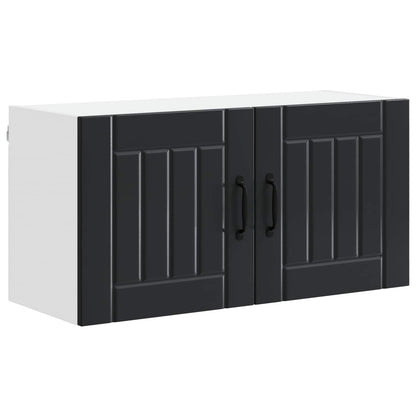 vidaXL Wall Cabinet LUCCA Black 80 x 31 x 40 cm Engineered Wood 2