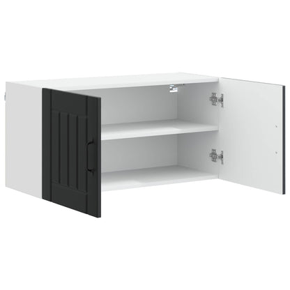 vidaXL Wall Cabinet LUCCA Black 80 x 31 x 40 cm Engineered Wood 5