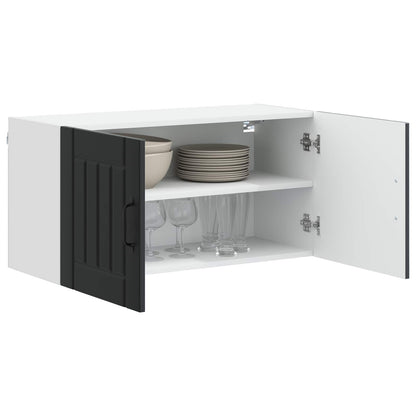 vidaXL Wall Cabinet LUCCA Black 80 x 31 x 40 cm Engineered Wood 3