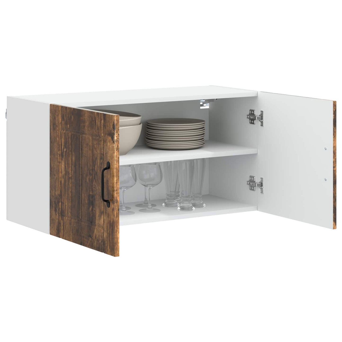 vidaXL Wall Cabinet LUCCA Smoked Oak 80 x 31 x 40 cm Engineered Wood 3