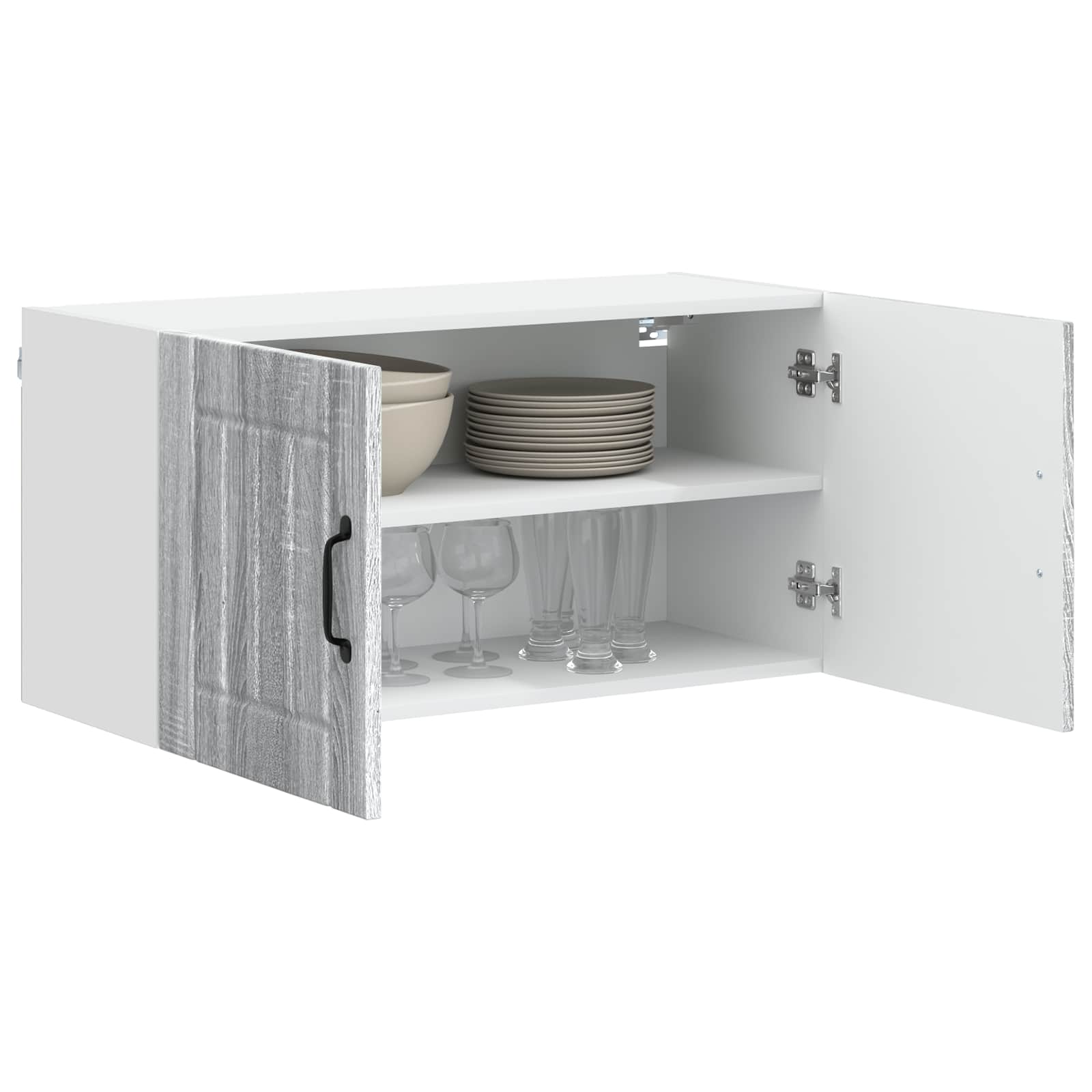 vidaXL Wall Cabinet LUCCA Grey Sonoma 80 x 31 x 40 cm Engineered Wood 3