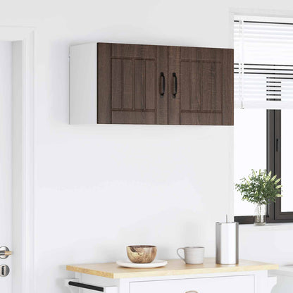 vidaXL Wall Cabinet LUCCA Brown Oak 80 x 31 x 40 cm Engineered Wood 4