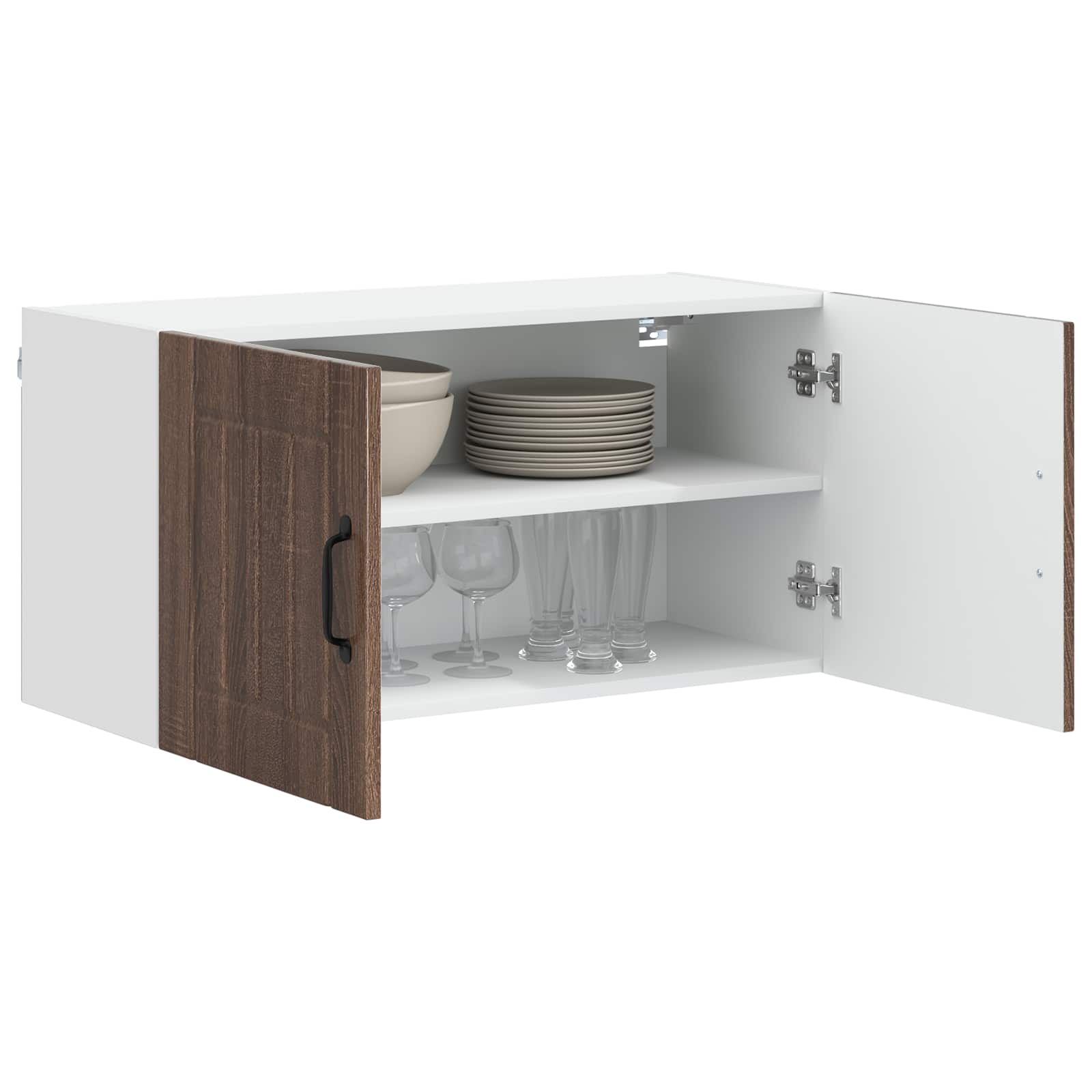 vidaXL Wall Cabinet LUCCA Brown Oak 80 x 31 x 40 cm Engineered Wood 3