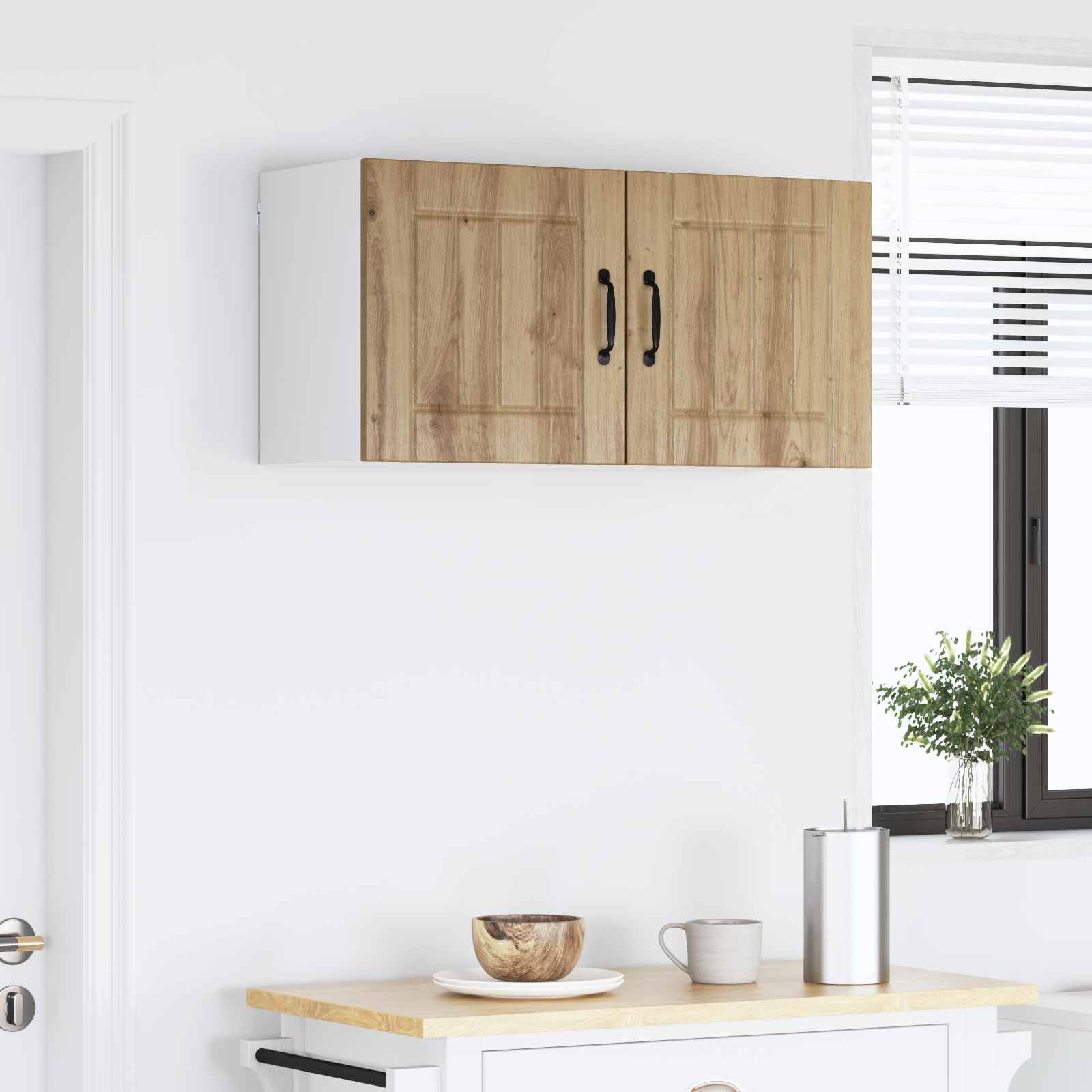 vidaXL Wall Cabinet LUCCA Artisan Oak 80 x 31 x 40 cm Engineered Wood 4