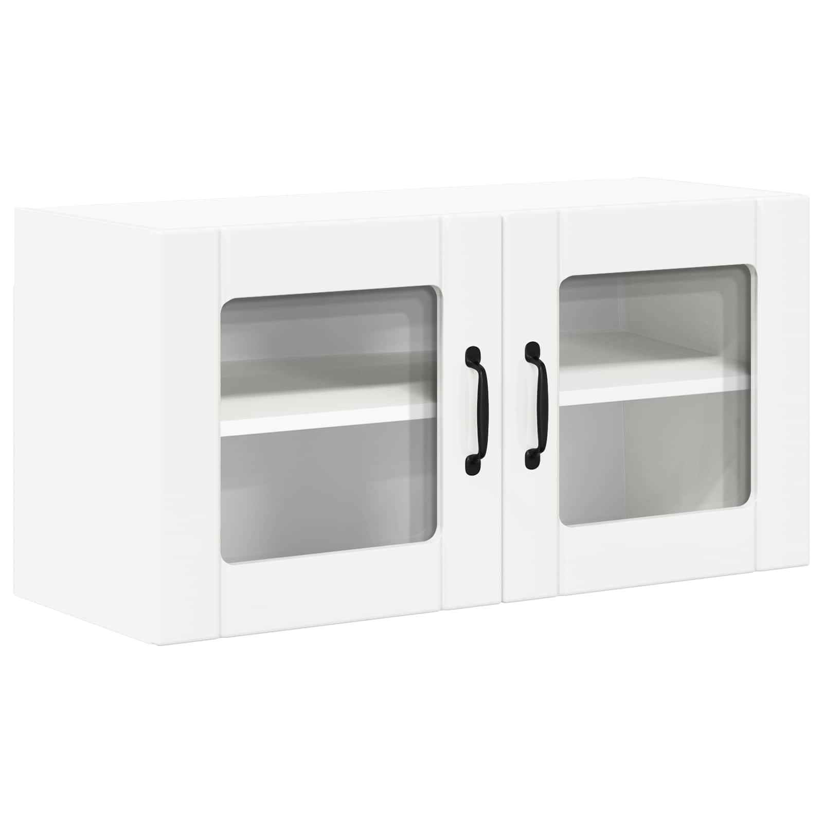 vidaXL Wall Glass Cabinet LUCCA White 80 x 31 x 40 cm Engineered Wood 2