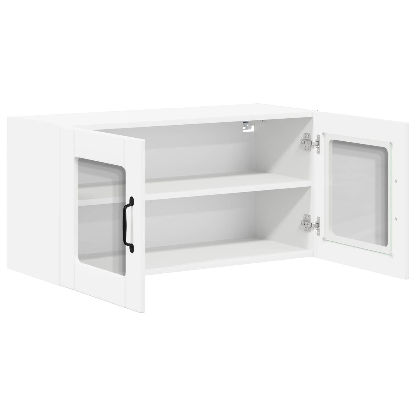vidaXL Wall Glass Cabinet LUCCA White 80 x 31 x 40 cm Engineered Wood 5