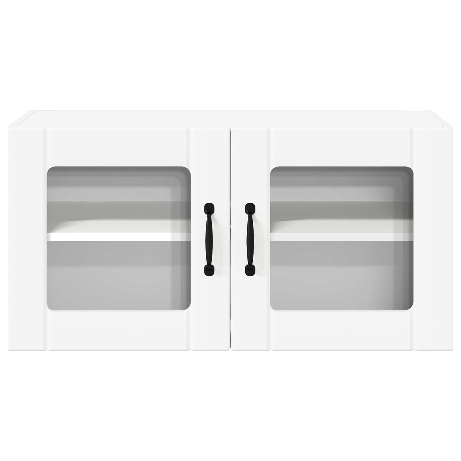 vidaXL Wall Glass Cabinet LUCCA White 80 x 31 x 40 cm Engineered Wood 6