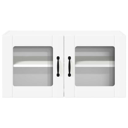 vidaXL Wall Glass Cabinet LUCCA White 80 x 31 x 40 cm Engineered Wood 6